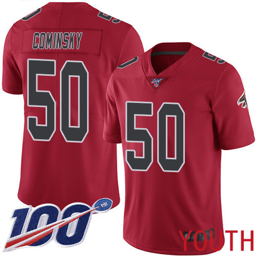 Atlanta Falcons Limited Red Youth John Cominsky Jersey NFL Football #50 100th Season Rush Vapor Untouchable->youth nfl jersey->Youth Jersey